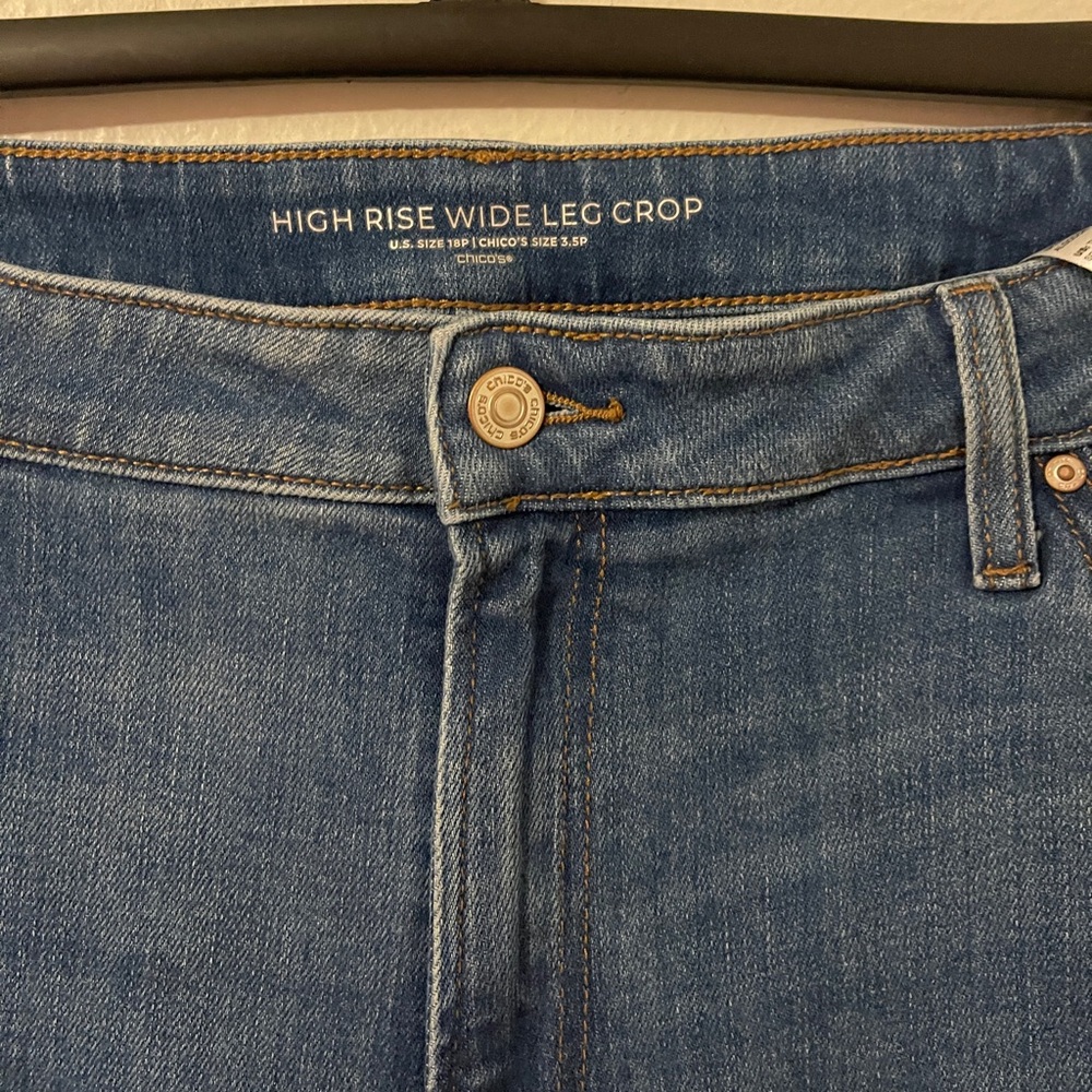 Chicos High Rise Wide Leg Crop Jeans, 18p - Picture 2 of 4